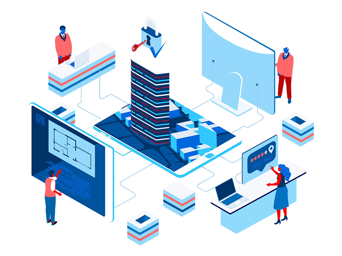 Enterprise IT services and network optimization illustration